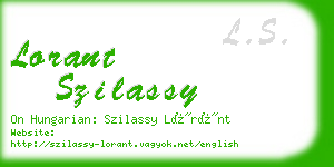 lorant szilassy business card